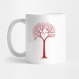 red love tree with heart branches Mug